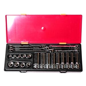 Набір інструментів TORX ключі E6-E24, головки 1/2" E10-E24 24од. K4241 JTC