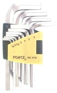 Набір кутових ключів HEX 1,5-12 мм 11од. (шт.) 5116 F