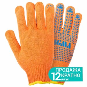Трикотажні рукавички з точковим покриттям ПВХ р10 Універсал (помаранчеві) SIGMA (9442671)