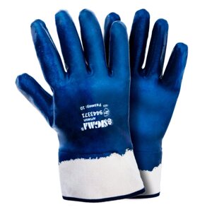 Трикотажні рукавички з нітриловим покриттям (сині краги) 120 пар SIGMA (9443371)