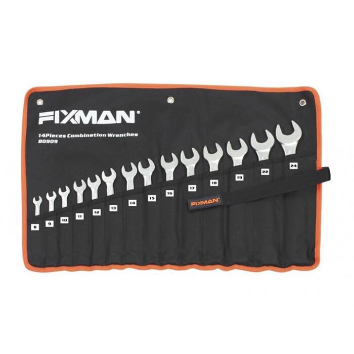 Інструмент FIXMAN. Комплект ключів комбінованих 8-24 мм. 14 предметів. (B0909) - інтернет магазин