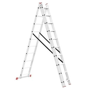 Сходи алюмінієві 3-х секційні універсальні розкладні 3x10 ступ. 6,77 м INTERTOOL LT-0310
