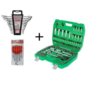 Набір інструментів 108 предметів Intertool ET-6108SP+HT1203+HT-0403