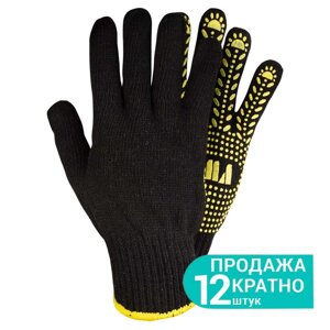 Трикотажні рукавички з точковим покриттям ПВХ р10 Універсал (чорні) SIGMA (9442651)