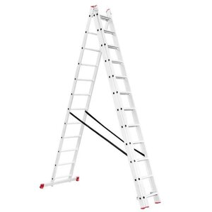 Сходи алюмінієві 3-х секційні універсальні розкладні 3x12 ступ. 7,89 м INTERTOOL LT-0312