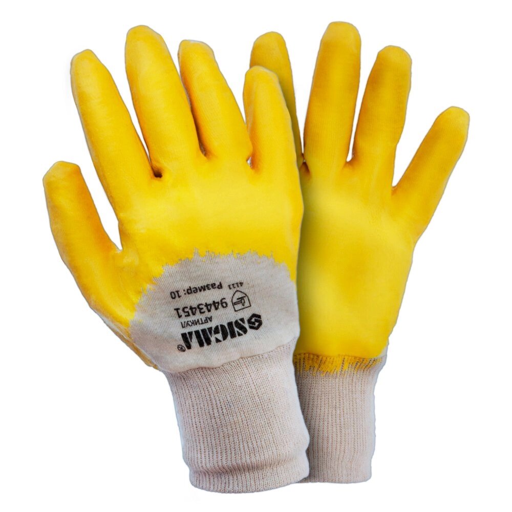 Рукавички трикотажні з нітриловим покриттям (жовті) 120 пар SIGMA (9443451) від компанії Інтернет-магазин "STORETOOLS" - фото 1