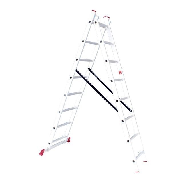 Сходи алюмінієві 2-х секційні універсальні розкладні 2x8 ступ. 3,69 м INTERTOOL LT-0208 від компанії Інтернет-магазин "STORETOOLS" - фото 1