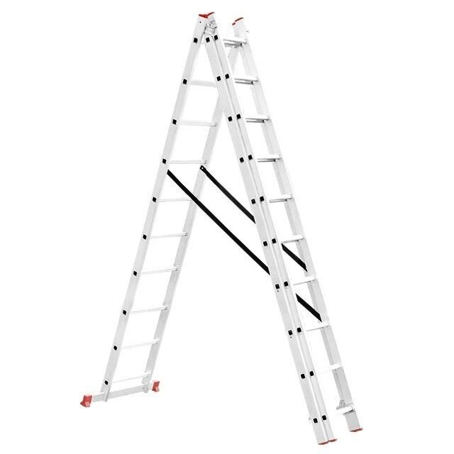 Сходи алюмінієві 3-х секційні універсальні розкладні 3x10 ступ. 6,77 м INTERTOOL LT-0310 від компанії Інтернет-магазин "STORETOOLS" - фото 1