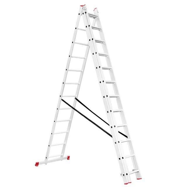 Сходи алюмінієві 3-х секційні універсальні розкладні 3x12 ступ. 7,89 м INTERTOOL LT-0312 від компанії Інтернет-магазин "STORETOOLS" - фото 1
