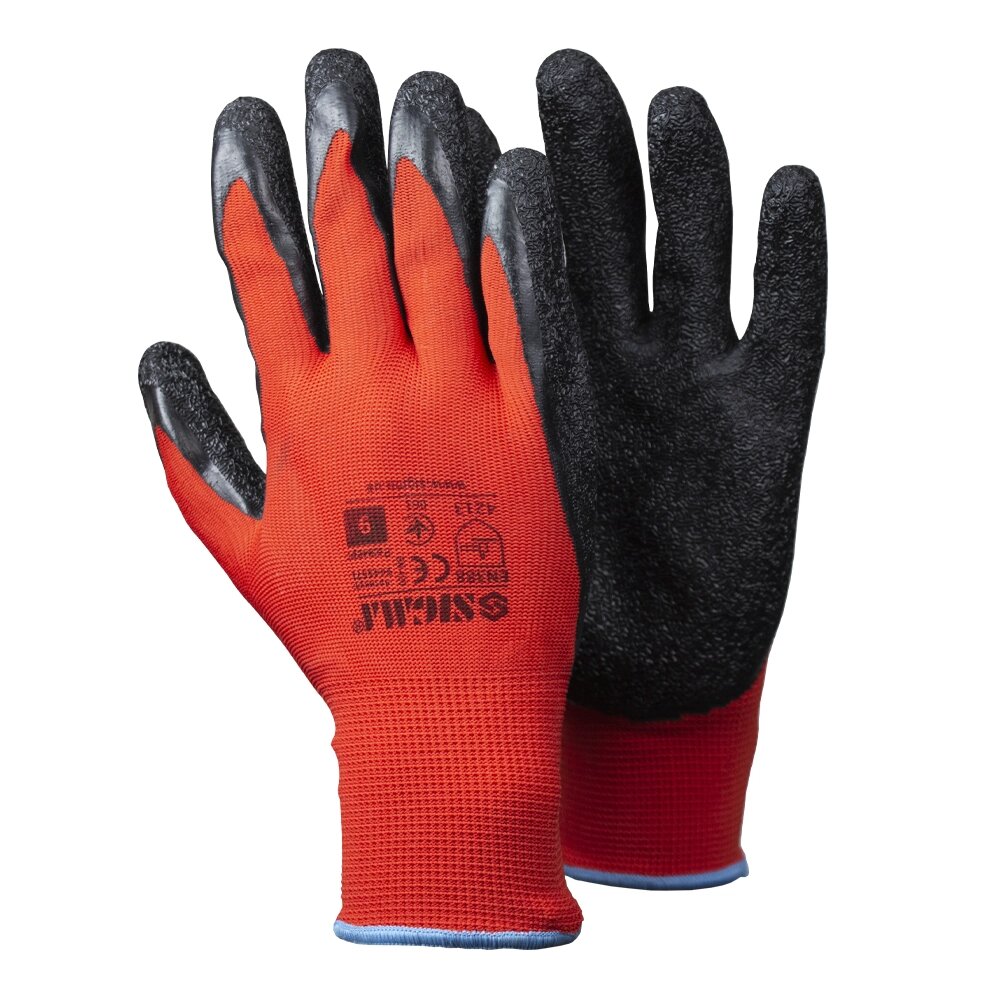 Трикотажні рукавички з частковим спіненим покриттям р9 (чорні, манжет) SIGMA (9445571) від компанії Інтернет-магазин "STORETOOLS" - фото 1