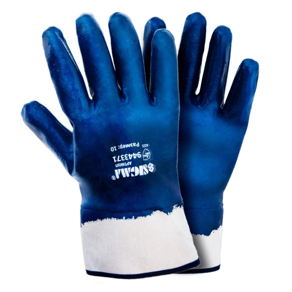 Трикотажні рукавички з нітриловим покриттям (сині краги) 120 пар SIGMA (9443371) від компанії Інтернет-магазин "STORETOOLS" - фото 1