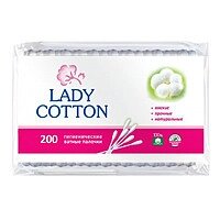 Lady Cotton Палички ватні в поліетиленовому пакеті 200шт