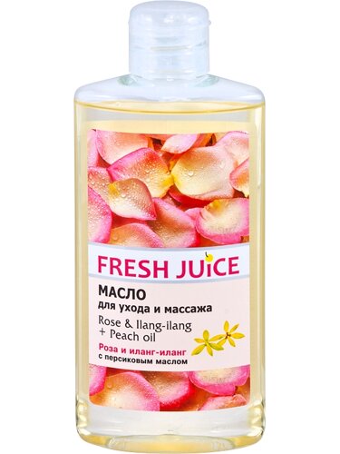 Олія для догляду та масажу Rose&Ilang-Ilang+Peach oil 150 мл Fresh Juice