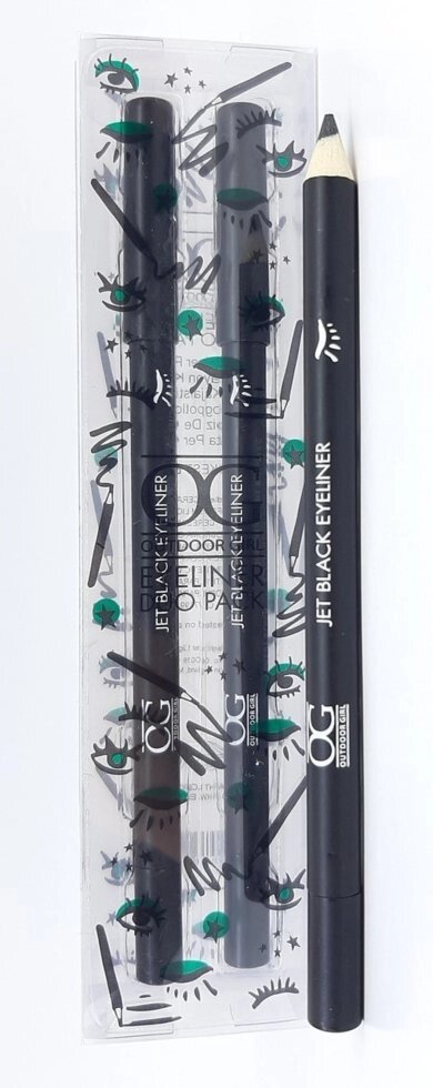 Олівець для повік OUTDOOR GIRL Eyeliner Duo Pack 1.2 г, чорний - гарантія