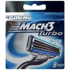 Змінні касети для гоління Gillette Mach 3 Turbo 8 шт. в пакованні