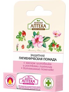 Захисна гігієнічна помада "Олія шипшини та паростки пшениці" 3,6 г Зелена Аптека
