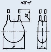 Конденсатор керамічний високовольтний К15-5 0.015 мкФ 3 кв Н70