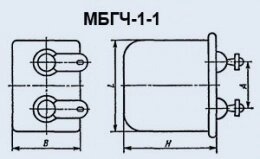 Конденсатор паперовий МБГЧ-1-1 1 мкф 750 від компанії Електро Mag (Електро маг) - фото 1