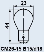 Лампа літакова СМ-26-15 B15d/18 від компанії Електро Mag (Електро маг) - фото 1
