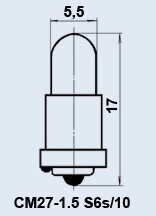 Лампа літакова СМ-27-1.5 S6s/10 від компанії Електро Mag (Електро маг) - фото 1