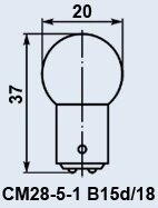 Лампа літакова СМ-28-5-1 B15d/18 від компанії Електро Mag (Електро маг) - фото 1