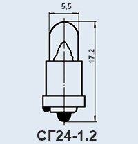 Лампа сигнальна СГ24-1.2 від компанії Електро Mag (Електро маг) - фото 1