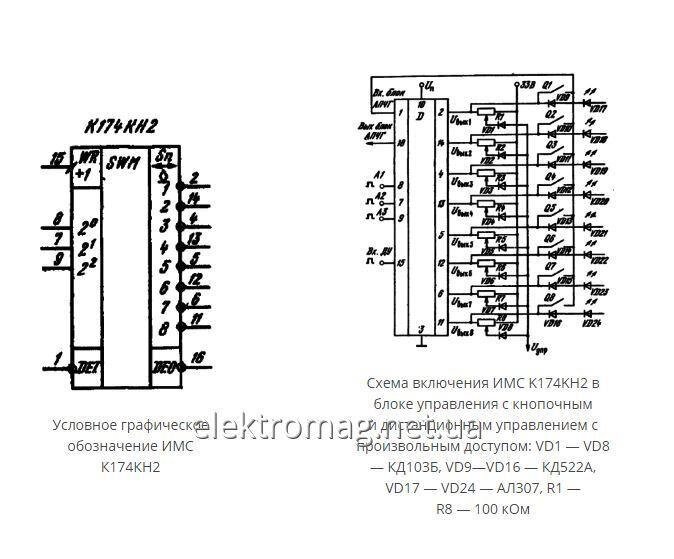 Мікросхема К174КН2 — комутатор напруги на вісім виходів від компанії Електро Mag (Електро маг) - фото 1