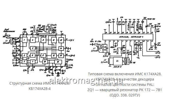 Мікросхема КБ174ХА28-4 — декодери сигналів кольоровості за системою PAL від компанії Електро Mag (Електро маг) - фото 1