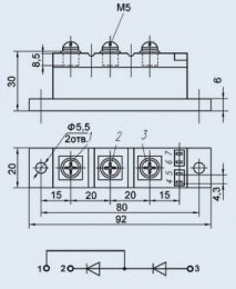 Модуль діодний МДД-80-6 від компанії Електро Mag (Електро маг) - фото 1