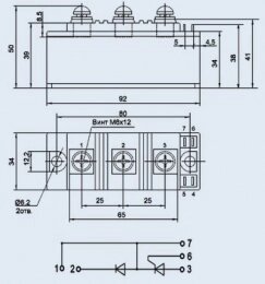 Модуль діодно-тиристорний МДТ-100-12 від компанії Електро Mag (Електро маг) - фото 1