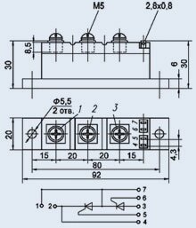 Модуль тиристорний МТТ-80-8 від компанії Електро Mag (Електро маг) - фото 1