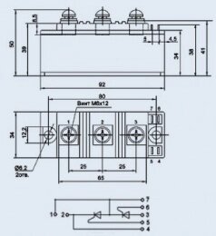 Модуль тиристорний МТТ2-160-7