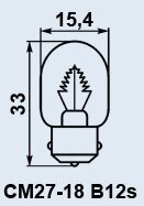 Лампа літакова СМ-27-18 B12s