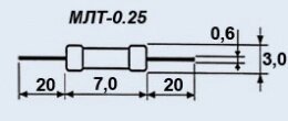 Резистор постійний МЛТ-0.25 2.2