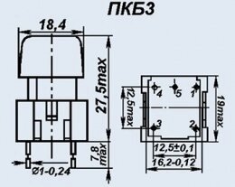 Кнопковий перемикач ПКБ3-3 чорн.