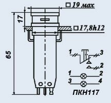 Кнопковий перемикач ПКН117-1кВ