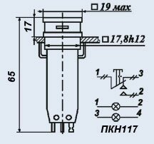 Кнопковий перемикач ПКН117-3б/зВ