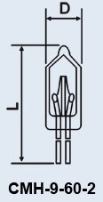 Лампа надмініатюрна СМН-9-60-2