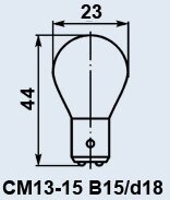 Лампа літакова СМ-13-15 B15d/18