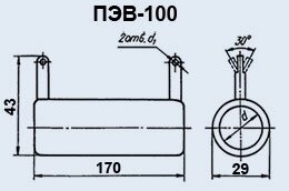 Резистор постійний ПЕВ-100 68