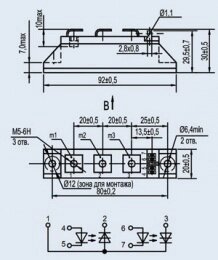 Модуль оптотиристорний МТОТО-80-12