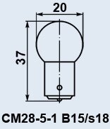 Лампа літакова СМ-28-5-1 B15s/18