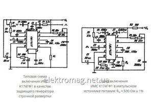 Мікросхема К174ГФ1 — задає (імпульсний) генератор малої розгортки