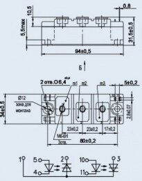 Модуль оптотиристорний МТОТО8/3-160-12