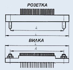 З'єднувач низькочастотний прямокутний РППМ26-72Г-В