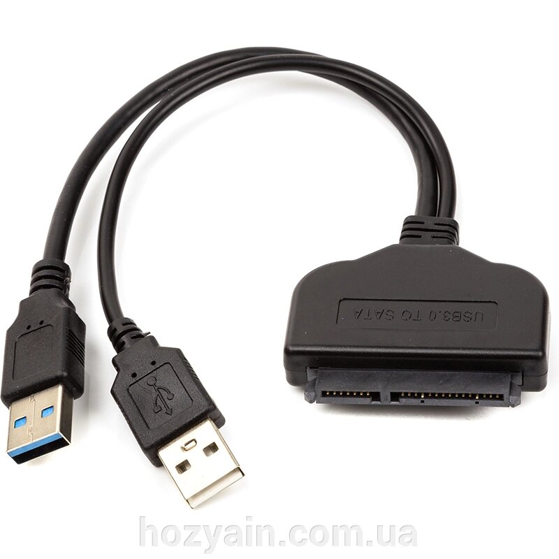 Адаптер PowerPlant 2*USB 3.0 - SATA III, 15 см CA913138 від компанії hozyain. com. ua - фото 1