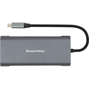 Адаптер USB type-C - 2 x USB 3.0, 1x USB 2.0, 1x type C (PD), HDMI, SD, RJ45 CA913497