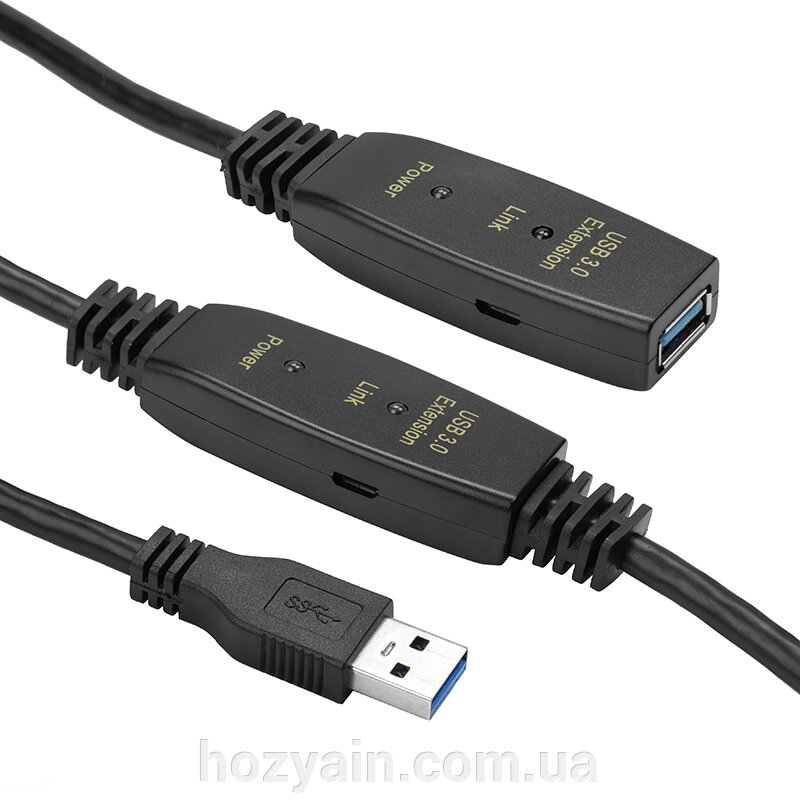 Активний подовжувач PowerPlant USB 3.0 AM - AF, 10 м CA912858 від компанії hozyain. com. ua - фото 1