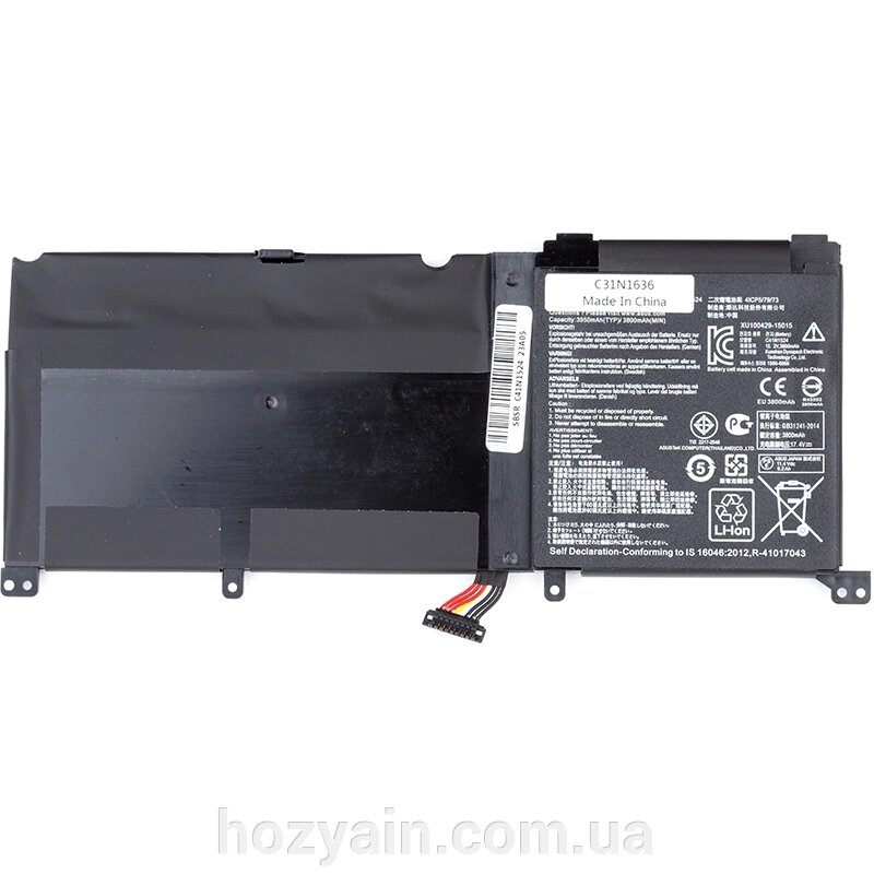 Акумулятор для ноутбуків ASUS ROG G501VW (C41N1524) 15.2V 3950mAh (original) NB431472 від компанії hozyain. com. ua - фото 1