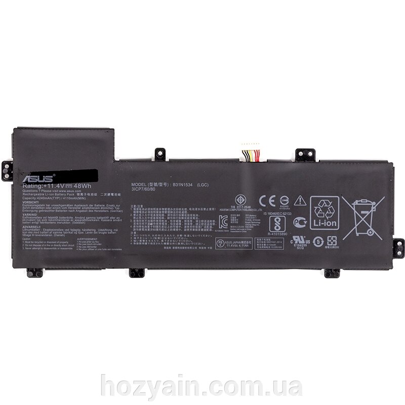 Акумулятор для ноутбуків ASUS Zenbook UX510 (B31N1534) 11.4V 4240mAh (original) NB431571 від компанії hozyain. com. ua - фото 1